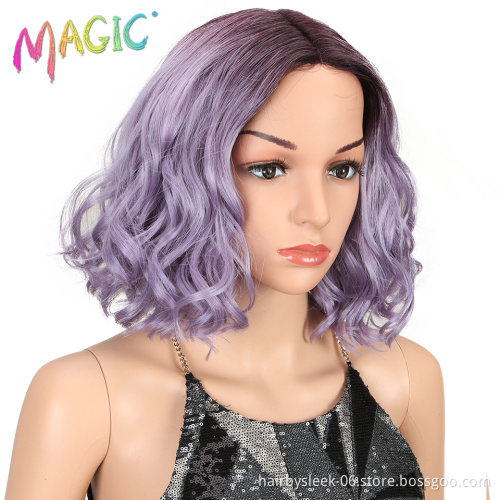 MAGIC Hair 12 Inch High Temperature Fiber Hair Lace Front Short Loose Wave Hair Wigs Blonde Synthetic Lace Front Wig For Women